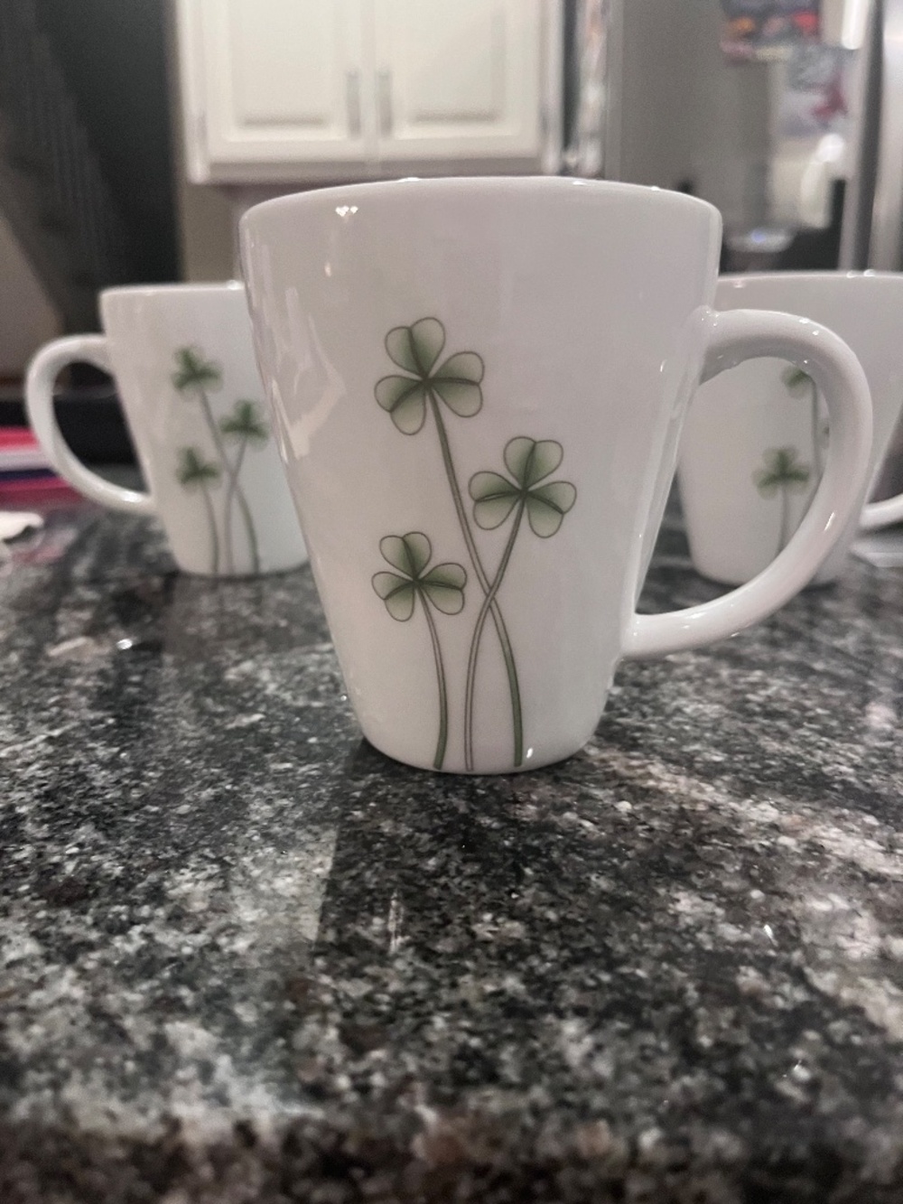 Marcus Notley Ireland Shamrock Porcelain Tea Set - 4pc Creamer Sugar Mugs +1 mug - Picture 6 of 11